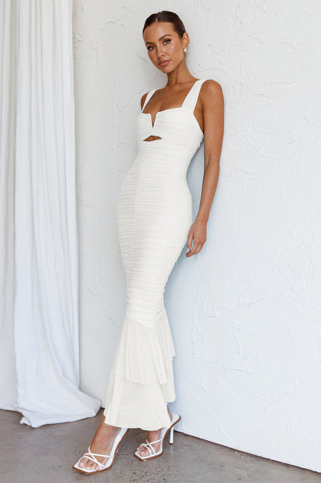Nadia Ruched Fishtail Maxi Dress | Dress In Beauty