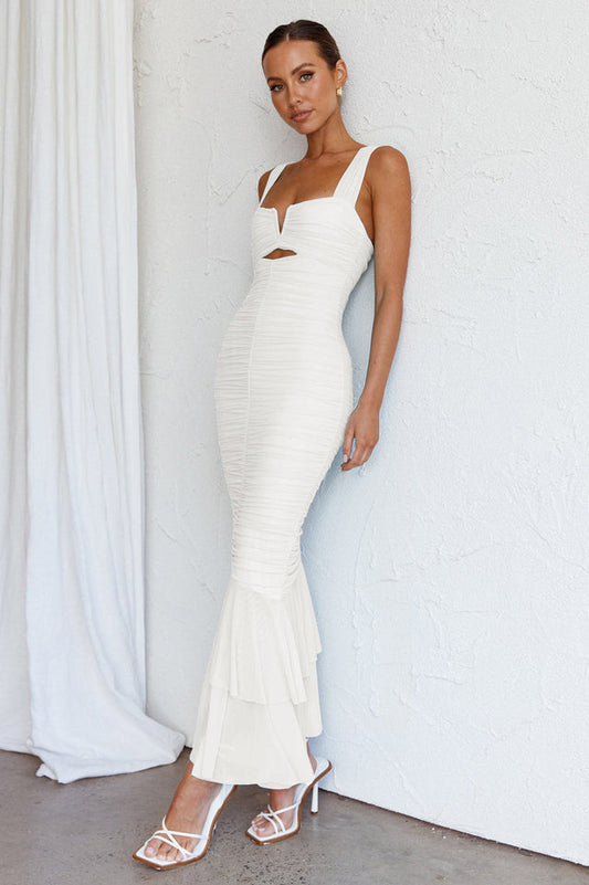 Nadia Ruched Fishtail Maxi Dress | Dress In Beauty