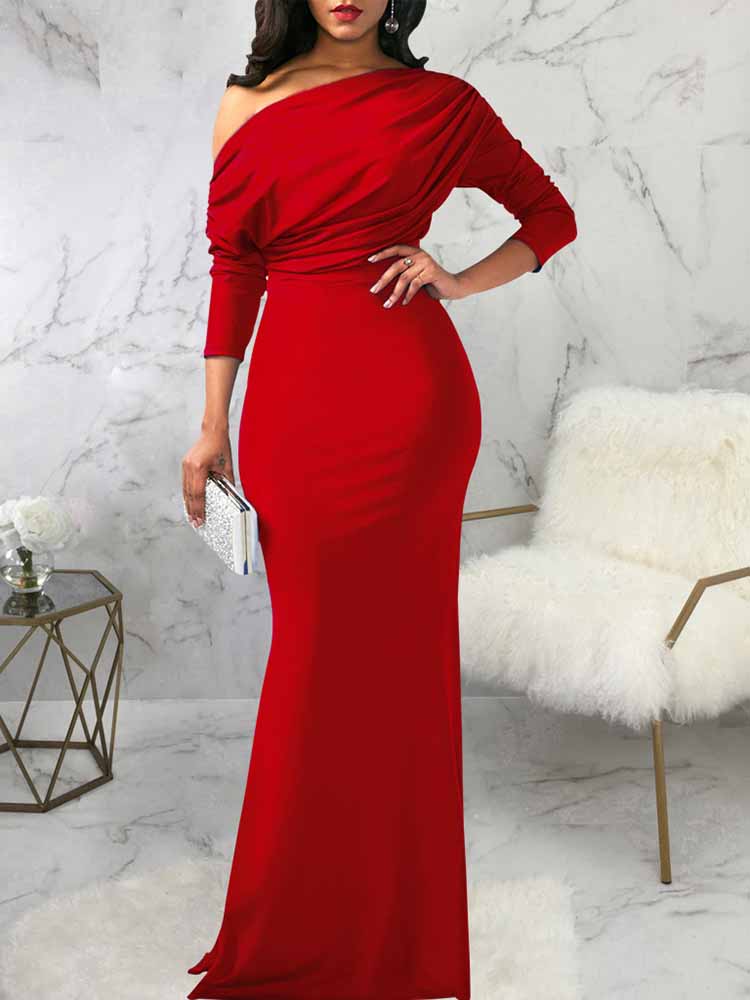 women's one shoulder elegant party dresses