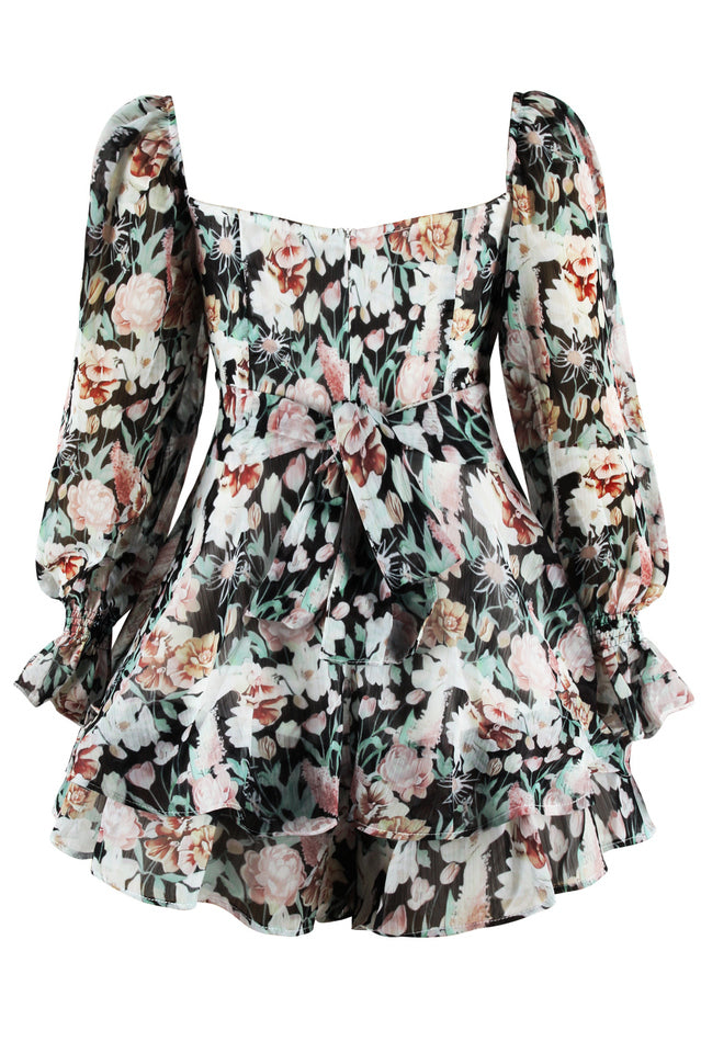 Flora Shirred Sleeves Romper | Dress In Beauty