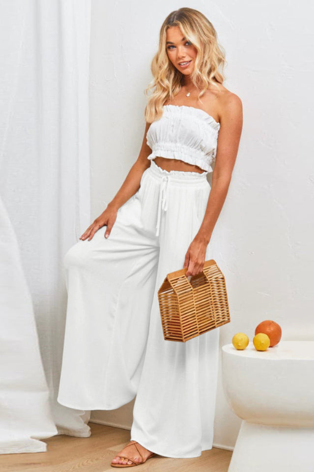 Basic High Waisted Flare Trousers | Dress In Beauty