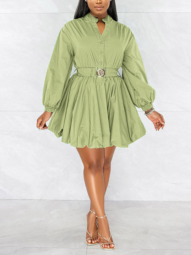 Women's nan Mini Dresses Light Green L