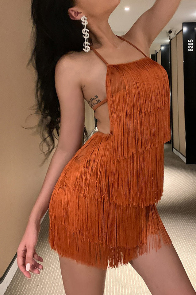 Halter Fringe Romper | Dress In Beauty