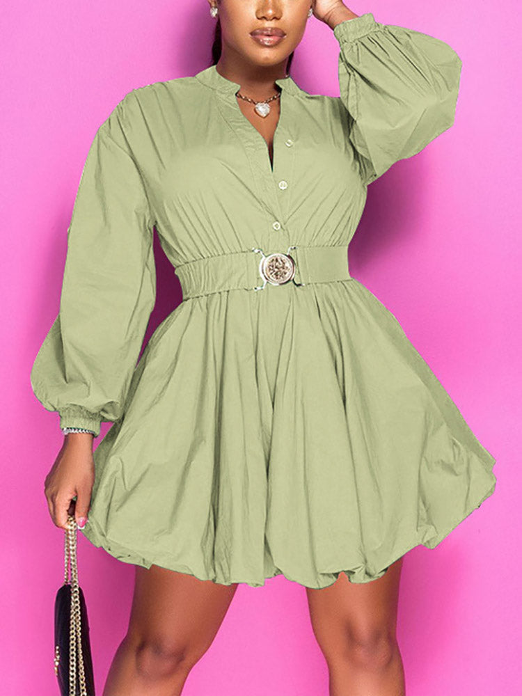 Women's nan Mini Dresses Green 2XL