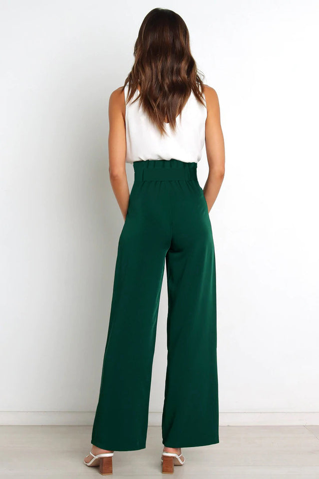 High Waist Belted Straight Leg Pants | Dress In Beauty