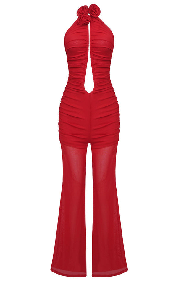 Vissarion 3D Flower Pleat Jumpsuit | Dress In Beauty