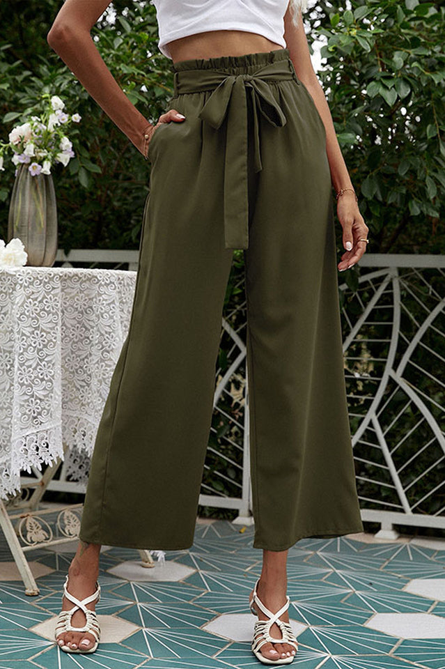 Basic Wide Leg Pants With Belt | Dress In Beauty