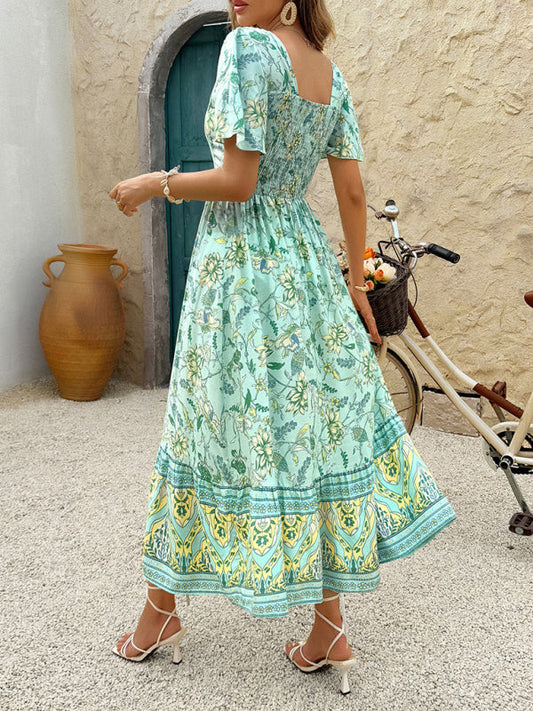 Women's Holiday Chartreuse Floral Print A