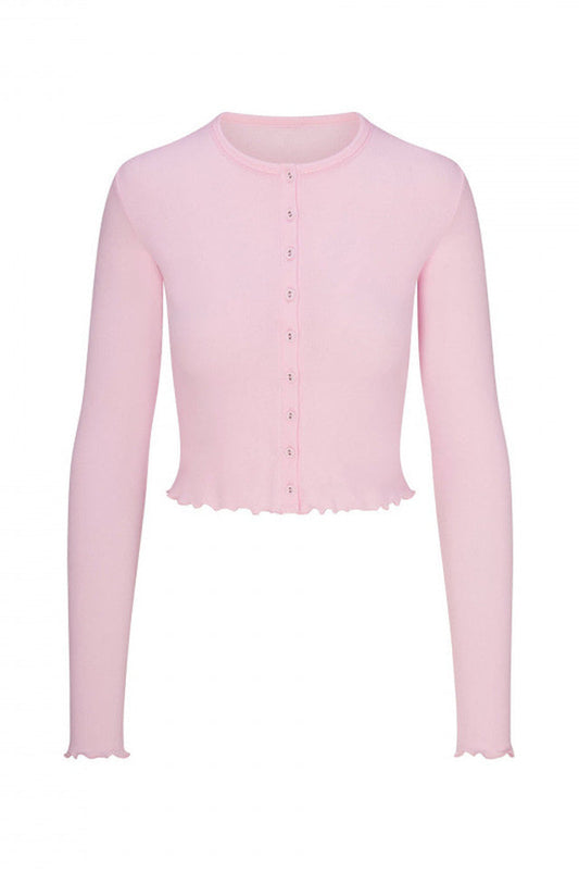 SKIMS Logo Pointelle Cardigan Set | Dress In Beauty