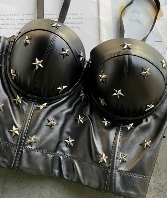 Short top tank top with stars