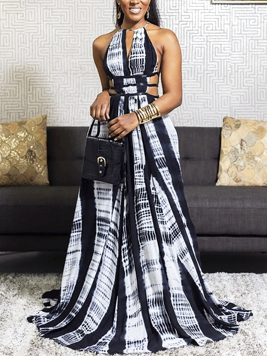 Halter Tie Dye Maxi Dress women's dress by vivmom