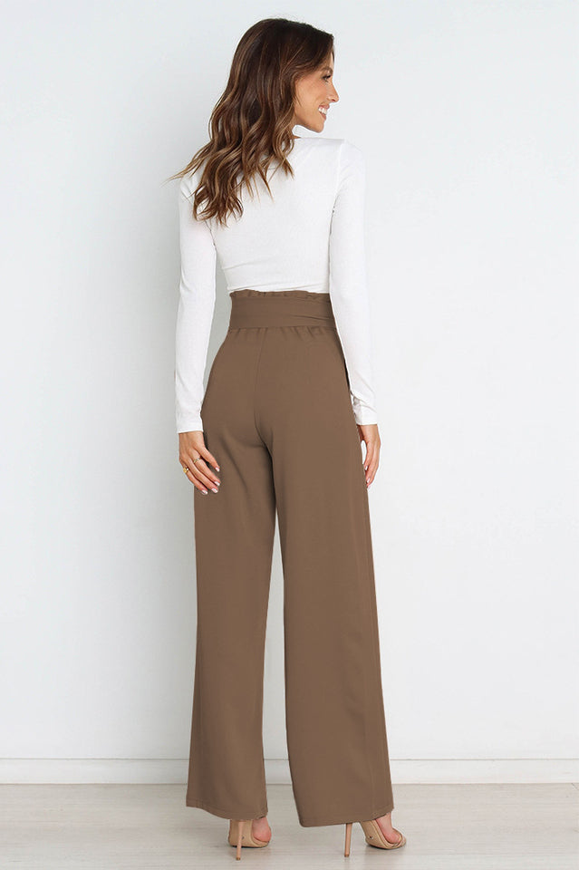 High Waist Belted Straight Leg Pants | Dress In Beauty