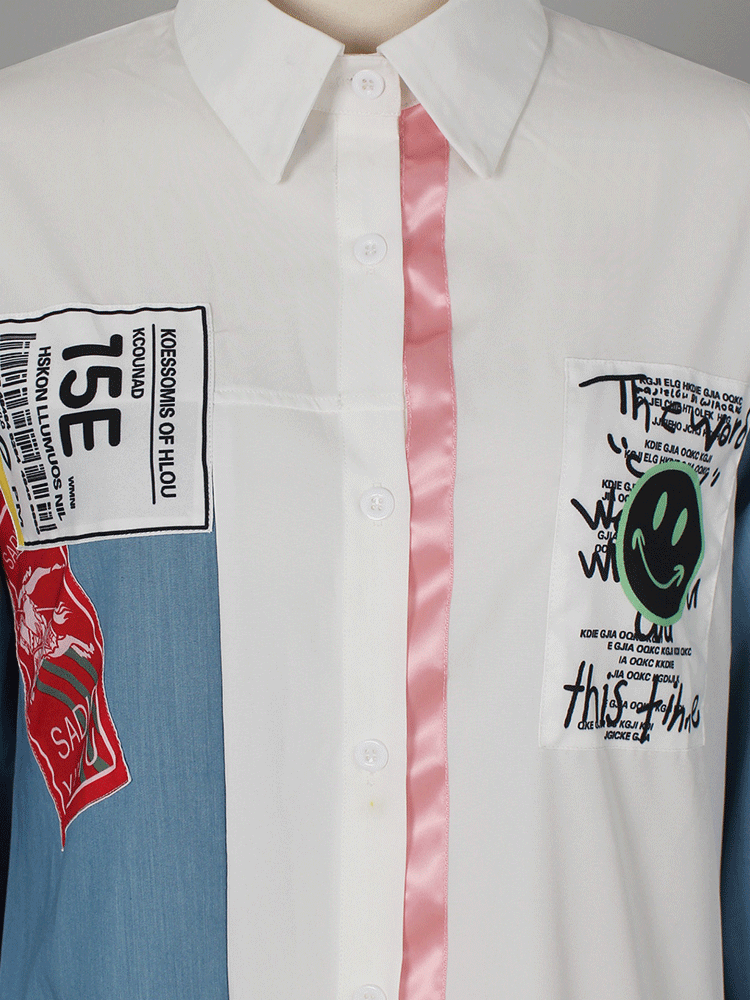 Women's nan Mini Dresses Blue White XL