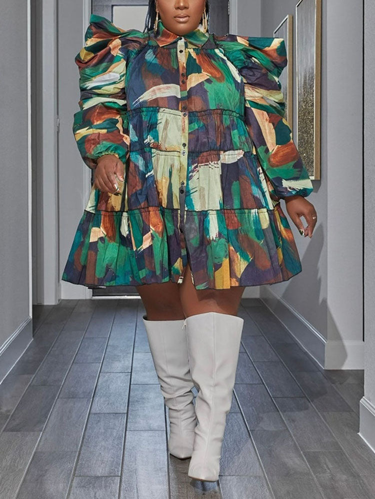 Women's nan Mini Dresses Multicolor 3XL