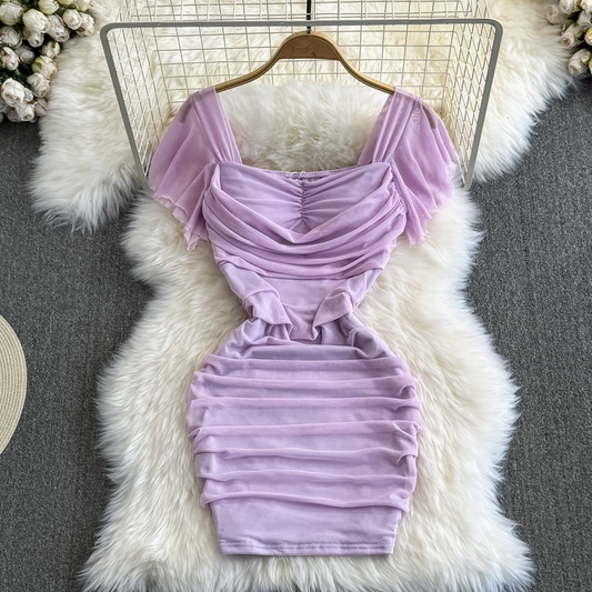women's square neck short mesh bodycon dress bodycon dresses