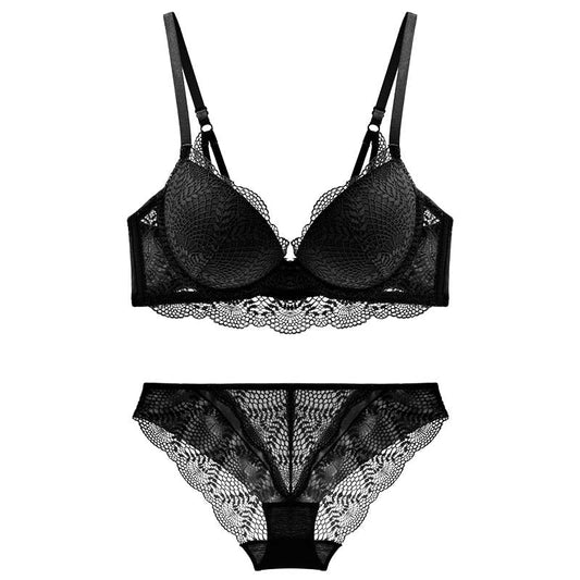 Bra And Panty Adjustable Gathered Lingerie Set