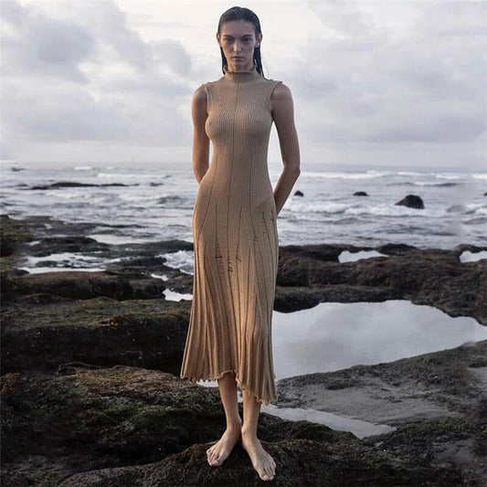 Women's Knit Slim Maxi Dress Dress