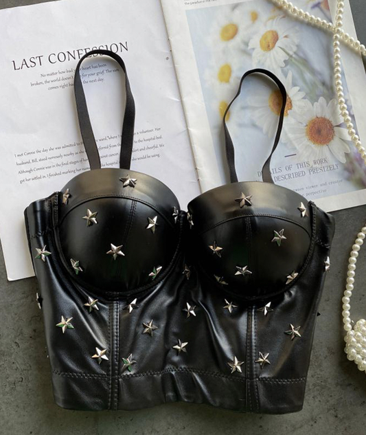 Short top tank top with stars