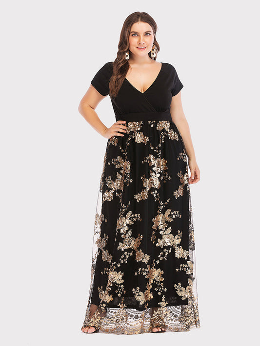 Women's Elegant Sequined Mesh Dress Dress