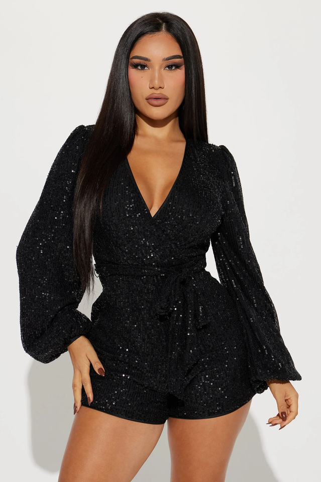 Take Me Dancing Sequin Romper | Dress In Beauty