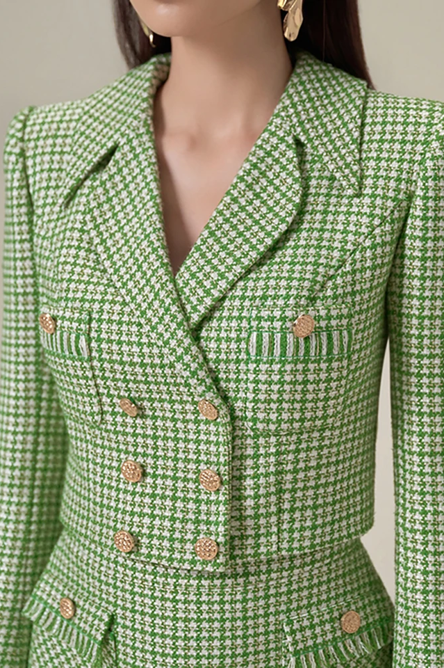 Textured Double Breasted Blazer & Skirt Set | Dress In Beauty