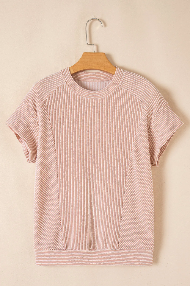 Knit Short Sleeve T Shirt + Pants Set | Dress In Beauty