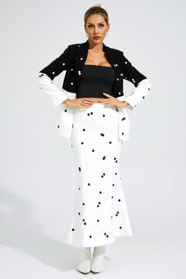 Theobald Polka Dot Sequins Blazer Set | Dress In Beauty