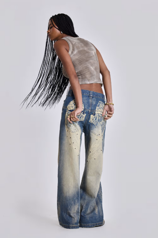 Blue Ethereal Colossus Jeans | Dress In Beauty