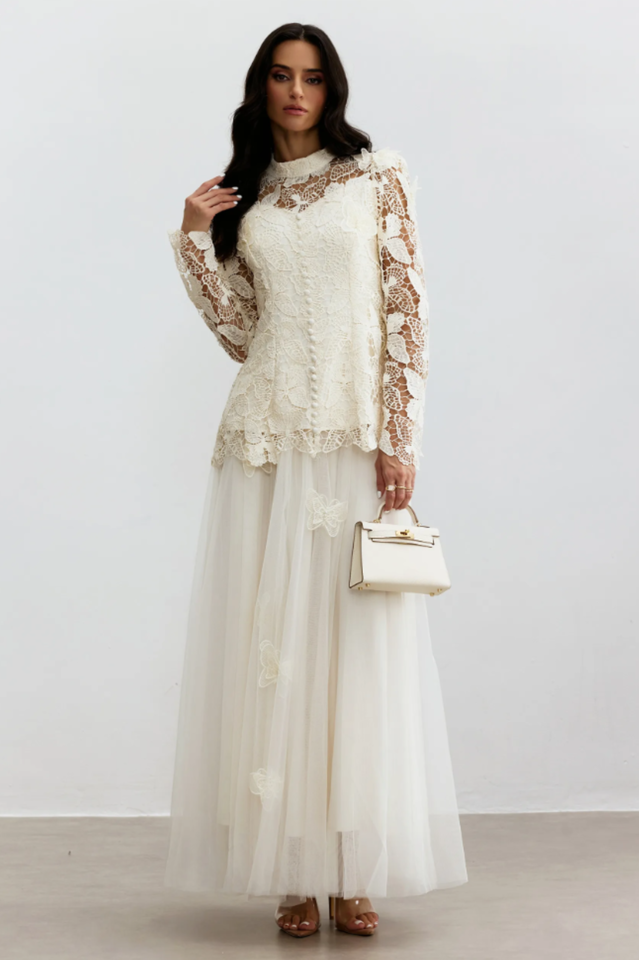 Elizabeth Butterfly Embroidered Lace Set | Dress In Beauty