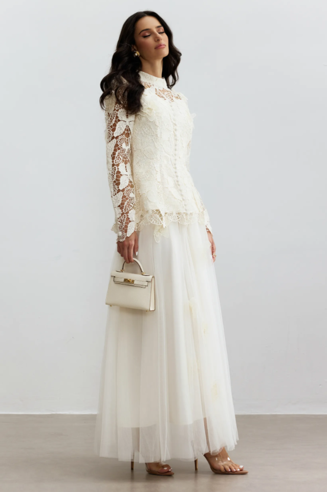 Elizabeth Butterfly Embroidered Lace Set | Dress In Beauty