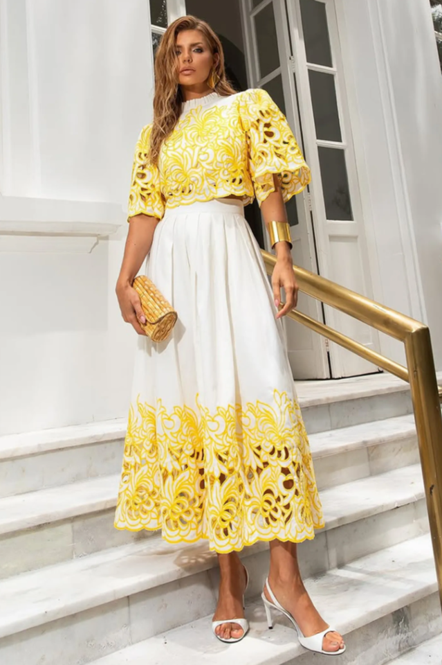 Kelly Floral Embroidered Set | Dress In Beauty