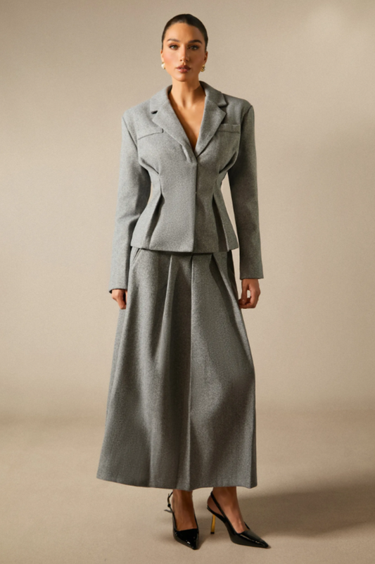 Georgia Lapel Blazer Midi Skirt Set | Dress In Beauty