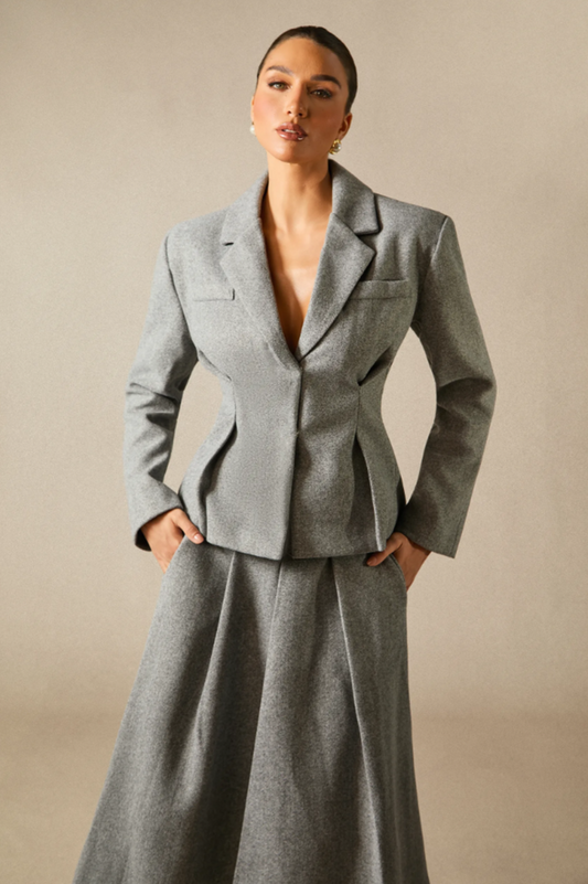 Georgia Lapel Blazer Midi Skirt Set | Dress In Beauty