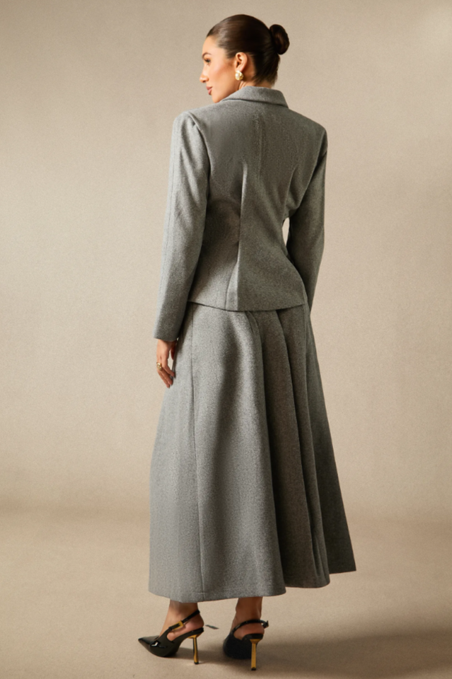 Georgia Lapel Blazer Midi Skirt Set | Dress In Beauty