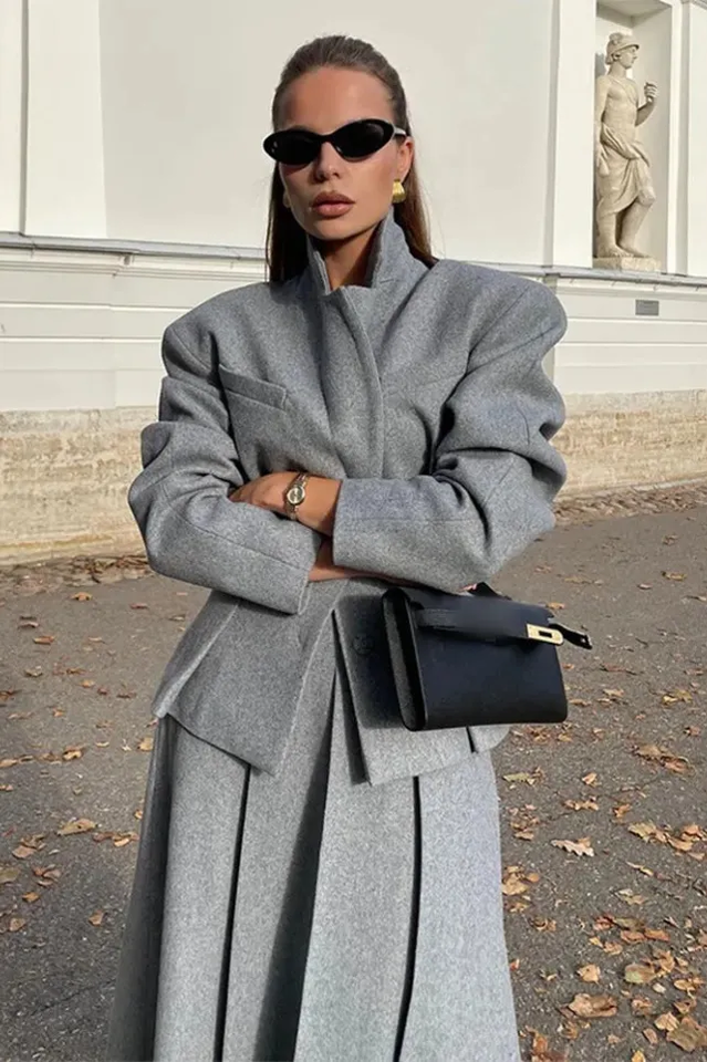 Georgia Lapel Blazer Midi Skirt Set | Dress In Beauty