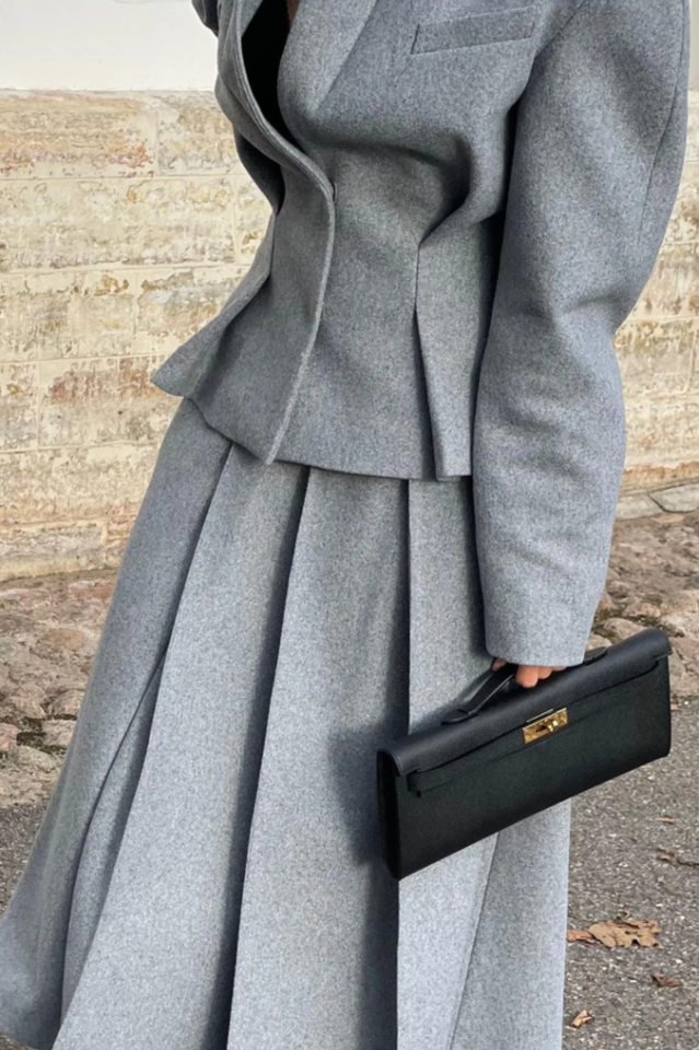 Georgia Lapel Blazer Midi Skirt Set | Dress In Beauty