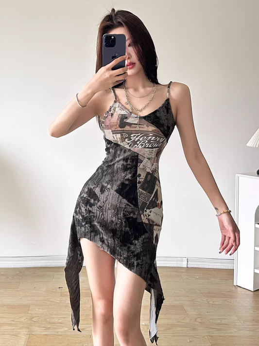 Women's Printed irregular bodycon dress Bodycon Dresses