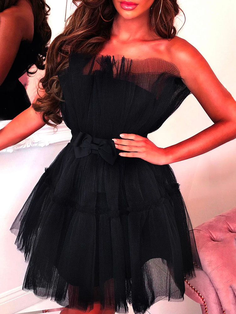 Women's nan Mini Dresses Black XL