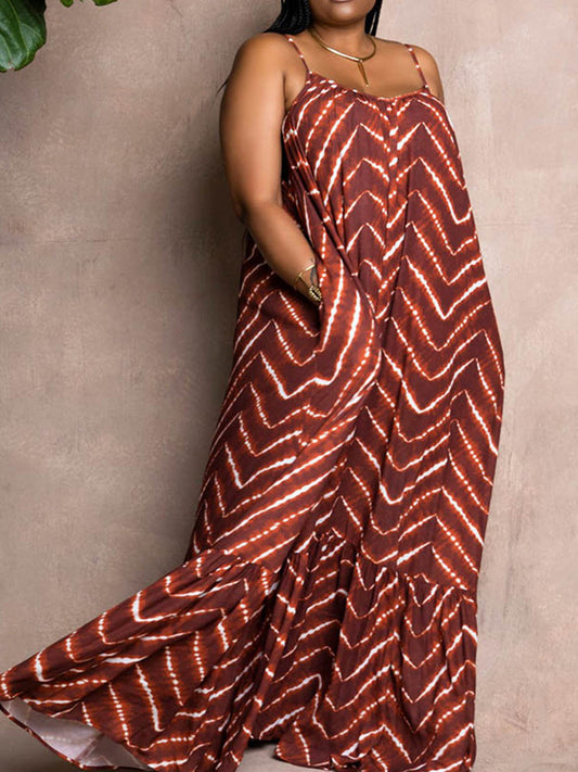 Backless Print Sling Dress women's dress by vivmom