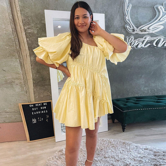 Women's nan Mini Dresses Yellow