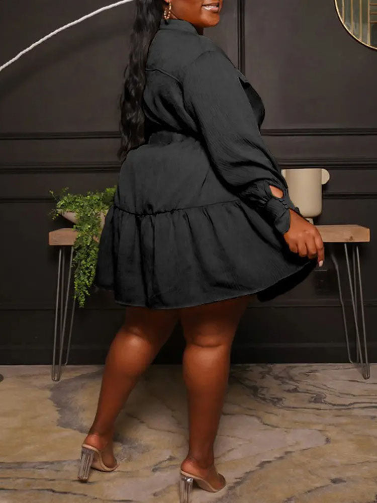 Women's nan Mini Dresses Black XL