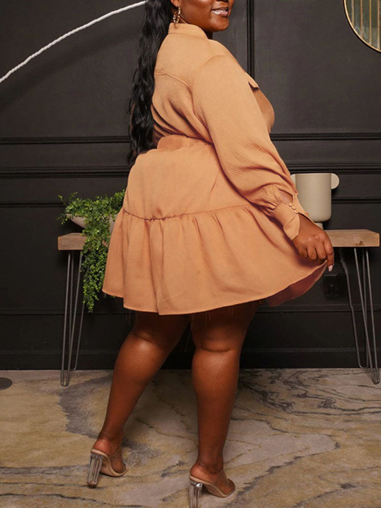 Women's nan Mini Dresses Orange XL