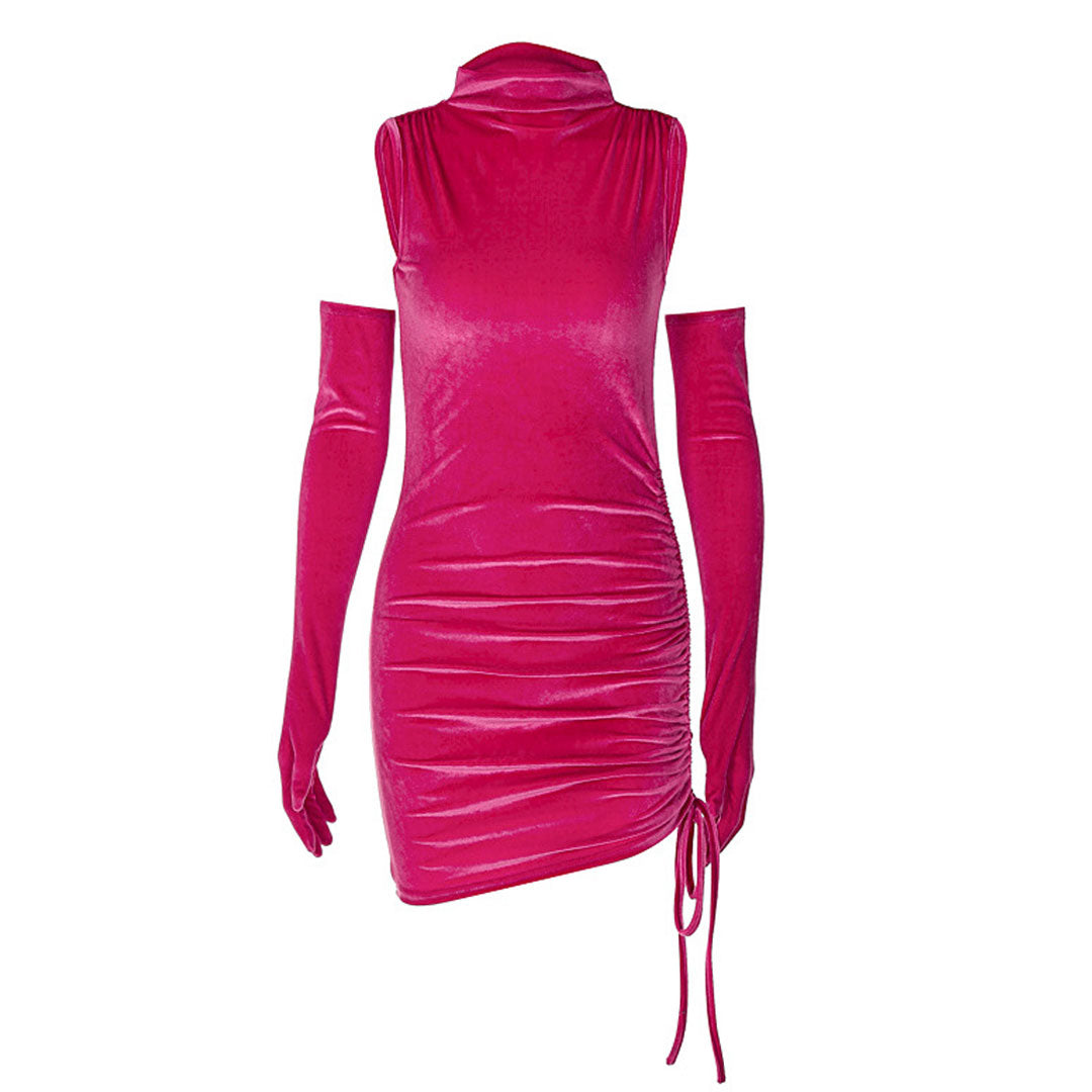 Women's nan Mini Dresses L Hot Pink