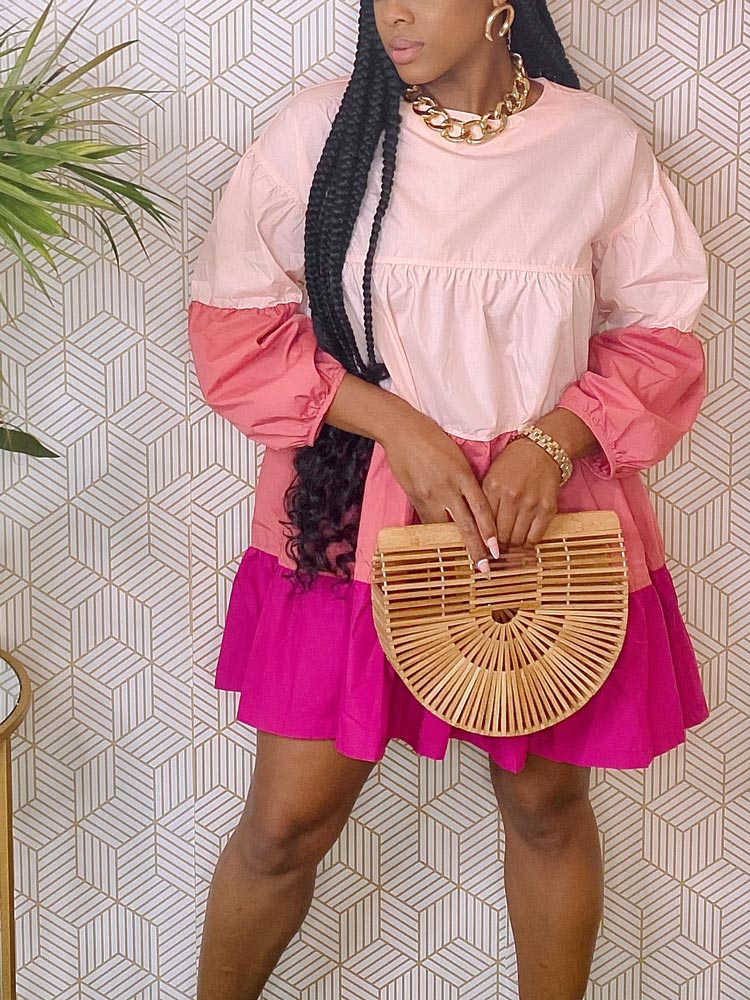 Women's nan Mini Dresses Pink XL