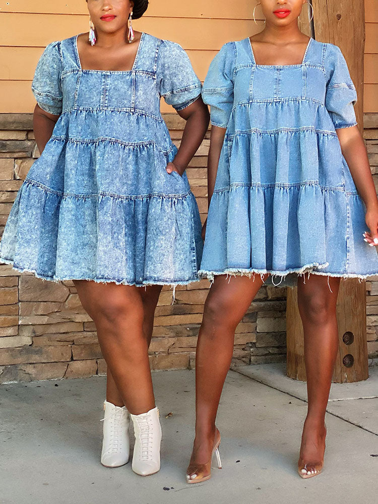 Women's nan Mini Dresses Blue L