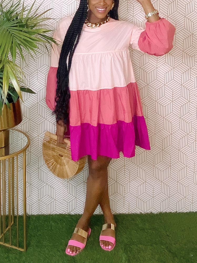 Women's nan Mini Dresses Pink L