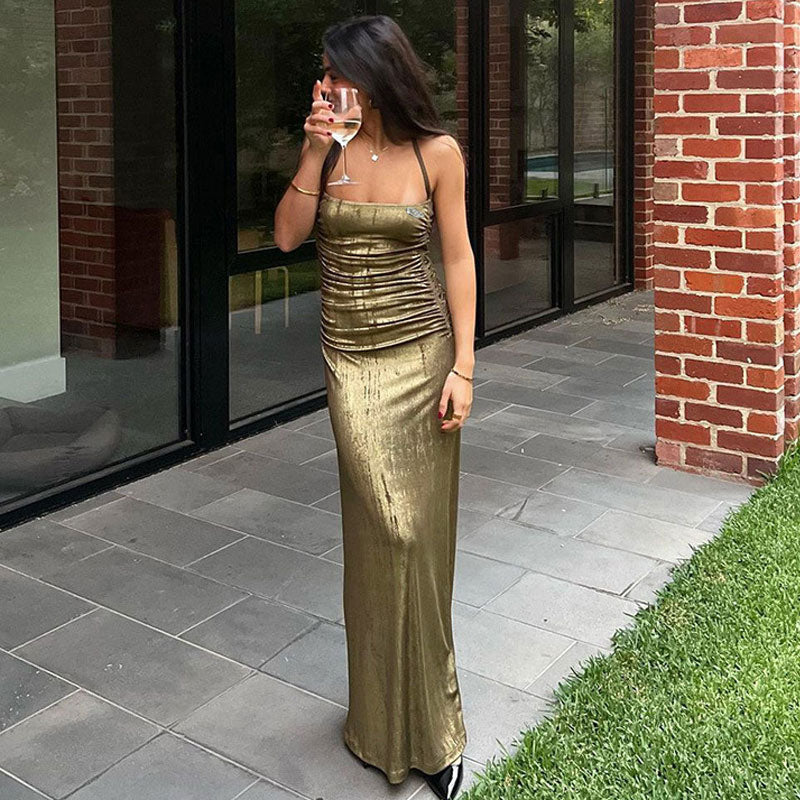 women's ruched halter neck sleeveless bodycon maxi dress bodycon dresses