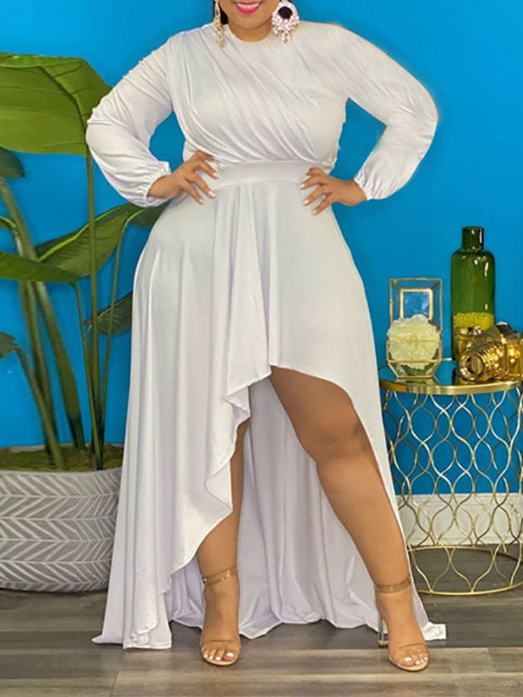 Asymmetrical O Neck Maxi Dress women's dress by vivmom