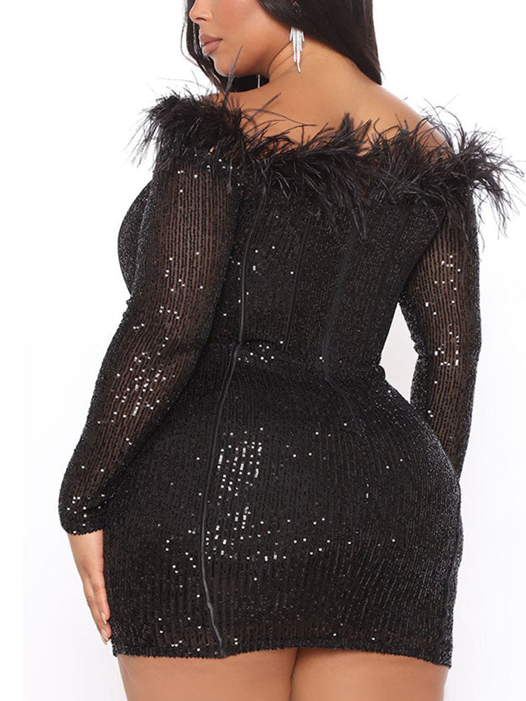 Women's nan Mini Dresses Black XL