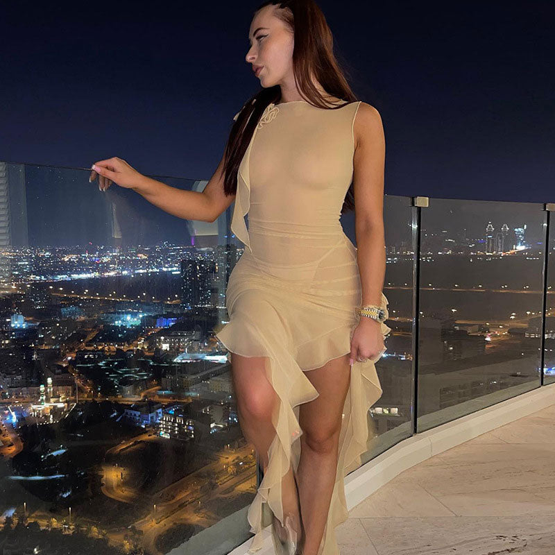 Women's nan Mini Dresses Apricot